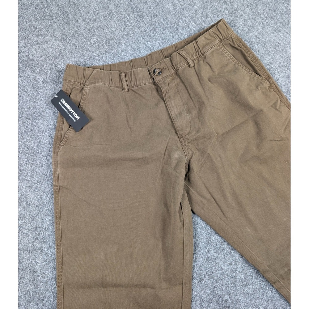 Bearbottom Stretch Jogger Pants Mens L Bark Brown Canvas Casual 30"‎ NWT